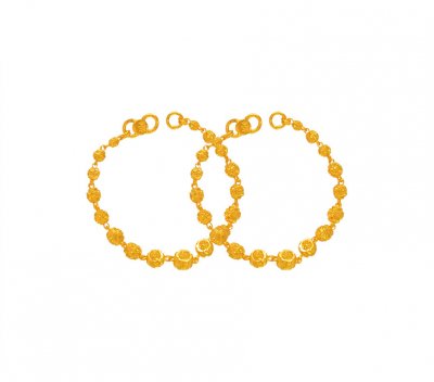 22 Karat Gold Kids Maniya (2PC) ( 22Kt Baby Bracelets )