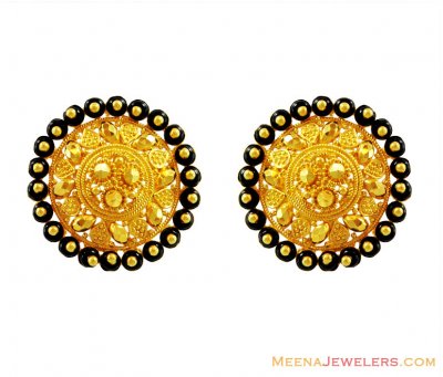 Fancy 22 Karat Gold Black Tops ( 22 Kt Gold Tops )