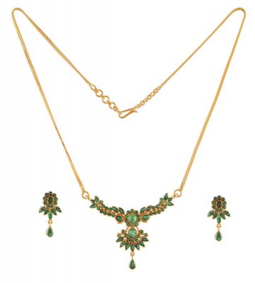 Gold Emerald Necklace Set ( Emerald Necklace Sets )