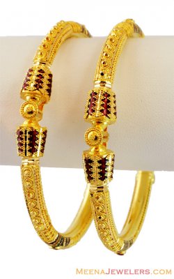 22k Meenakari Pipe kada(Pair) ( Kadas )