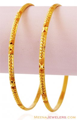 Machine Bangles 22K (2 pcs) ( Gold Bangles )