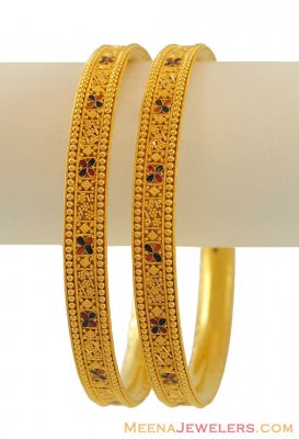 22K Filigree Bangles(2 pcs) ( Gold Bangles )