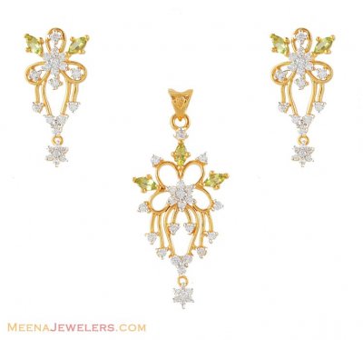 Gold Signity pendant set ( Fancy Pendant Set )