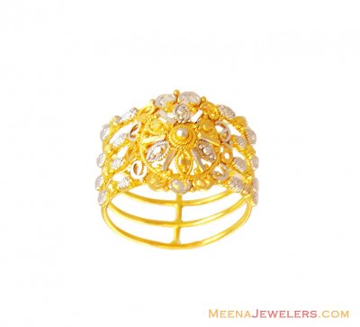 2 tone Fancy Ladies Gold Ring 22k  ( Ladies Gold Ring )
