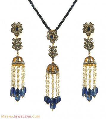 Nizam Polki Pendant Set  ( Diamond Victorian Jewelry )