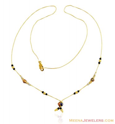 22k Long Light Weight Meena Chain ( 22Kt Long Chains (Ladies) )