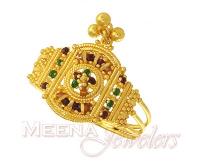 Gold Enamel Ring ( Ladies Gold Ring )