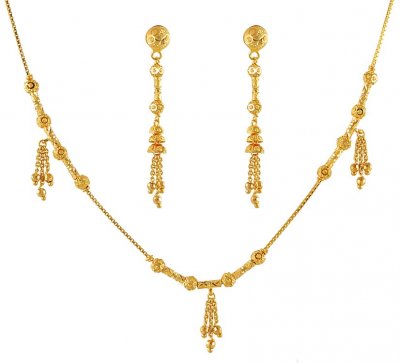 Gold Fancy Necklace Set ( Light Sets )