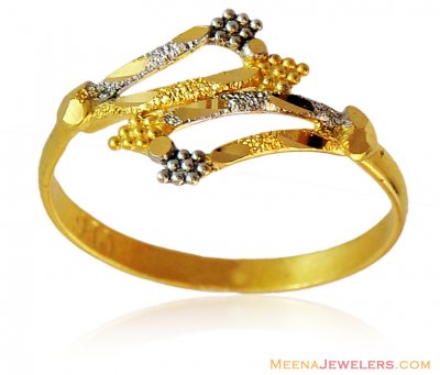 22k Fancy Rhodium Ladies Ring ( Ladies Gold Ring )
