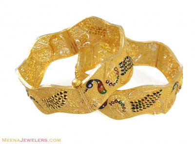 22k Traditional Peacock Kadas(2 Pc) ( Kadas )