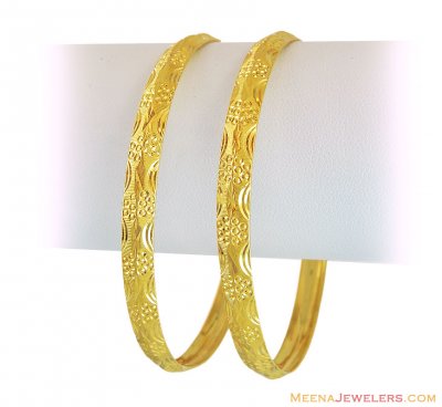 22k Yellow Gold Bangles(2Pcs) ( Gold Bangles )