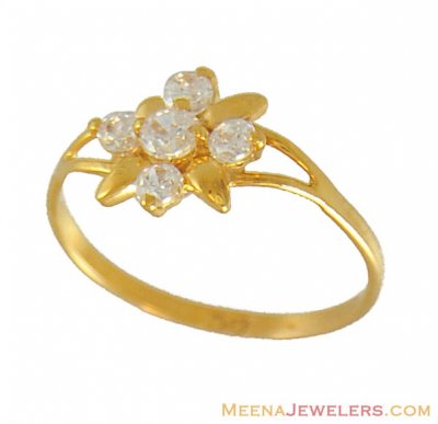 22k Gold CZ Baby Ring  ( 22Kt Baby Rings )