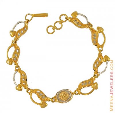 22K Two tone Ladies Bracelet ( Ladies Bracelets )