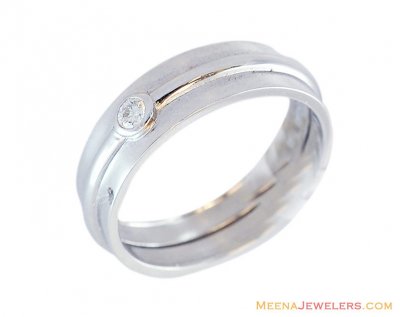 White Gold Diamond Band (Mens) 18K ( Diamond Rings )