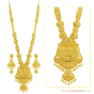 22K yellow Gold Long Patta Haar ( Bridal Necklace Sets )