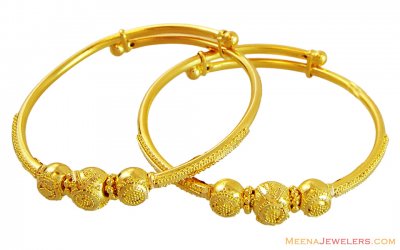 Designer Filigree Baby Kadas 22k ( Baby Bangles )