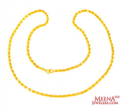 22 Karat Gold Rope long Chain ( Men`s Gold Chains )