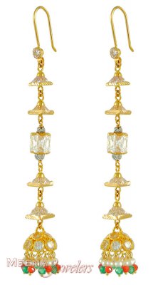 22Kt Gold Long Earrings ( Long Earrings )