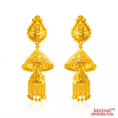 22K Gold Chandelier Earrings ( Long Earrings )