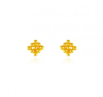 22k Gold Baby Earrings ( 22 Kt Gold Tops )