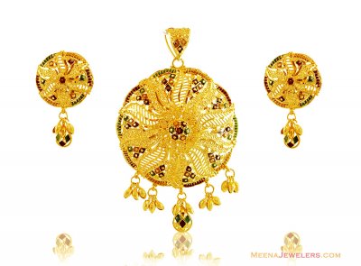 Traditional 22K Pendant set ( Gold Pendant Sets )