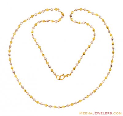 22k Two Tone Gold Balls Chain ( 22Kt Gold Fancy Chains )