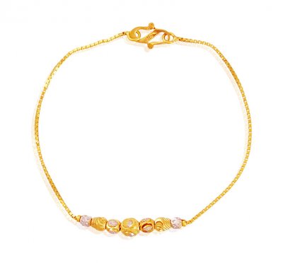 Fancy Gold Balls Bracelet 22k  ( Ladies Bracelets )