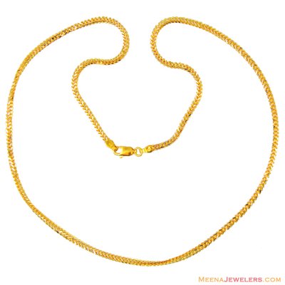 22K Solid 2 Tone Chain(20 In)  ( Men`s Gold Chains )