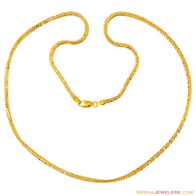 22K Solid 2 Tone Chain(20 In)  ( Men`s Gold Chains )