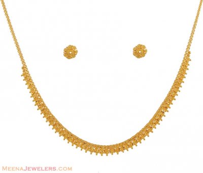 Necklace and earring set (22kt) ( Light Sets )