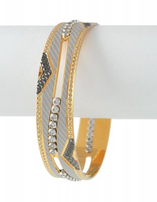 Gold Fancy Laser Bangle ( Two Tone Bangles )