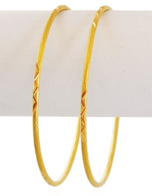 22K Machine Bangles (2PC) ( Gold Bangles )