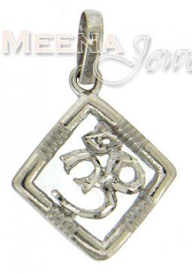 22 Kt White Gold Pendant ( Om Pendants )