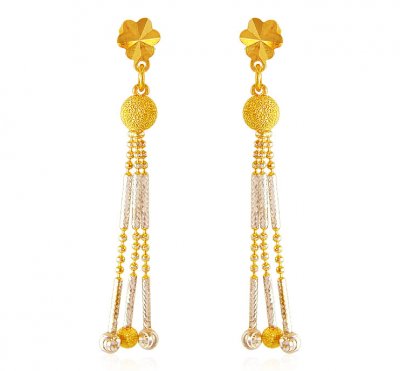 Two Tone Earrings (22K Gold) ( Long Earrings )