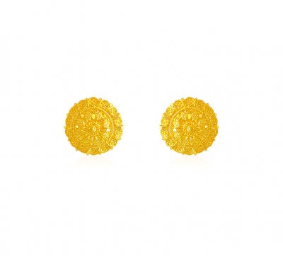 22K Gold Tops Earrings ( 22 Kt Gold Tops )