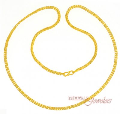 22K Gold Fancy Chain (25 Inch) ( Men`s Gold Chains )