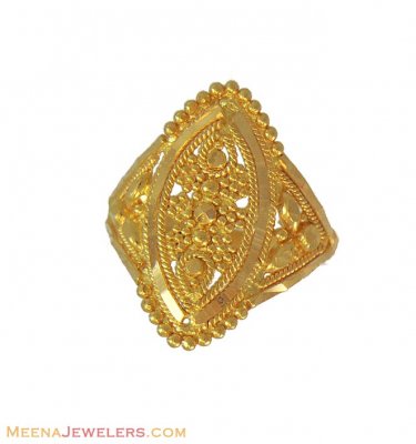 22k Filigree Ring (Kids) ( 22Kt Baby Rings )