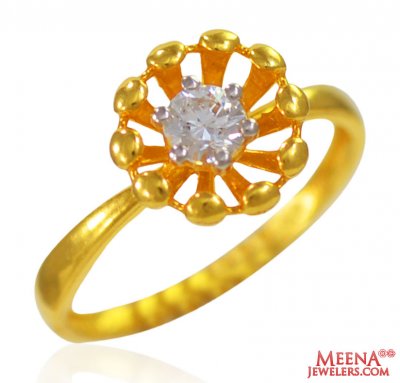 22k Gold Floral Ring ( Ladies Signity Rings )