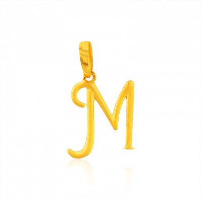 22Kt Gold Initial Pendant (M) ( Initial Pendants )