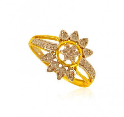 22k Gold Designer Signity Ring ( Ladies Signity Rings )