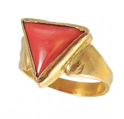 22kt Coral Ring (Birthstone) ( Astrological BirthStone Rings )