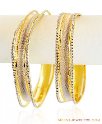 22k Fancy Square Bangles  ( Two Tone Bangles )