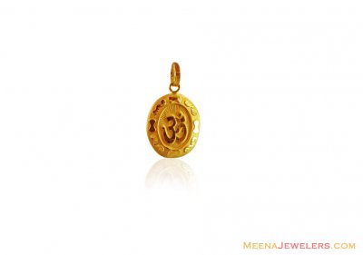 OM Gold Pendant (Oval) ( Om Pendants )