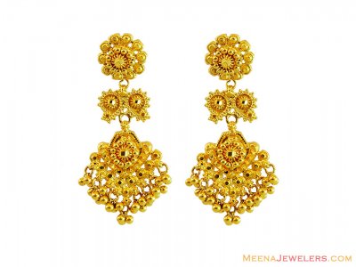 22K Traditional Earrings  ( 22Kt Gold Fancy Earrings )