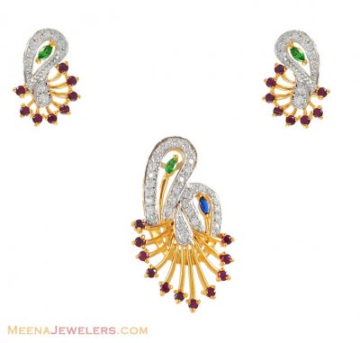 22Kt Gold Fancy pendant set ( Fancy Pendant Set )