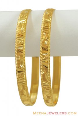 22k Yellow Gold Bangles(2Pcs) ( Gold Bangles )