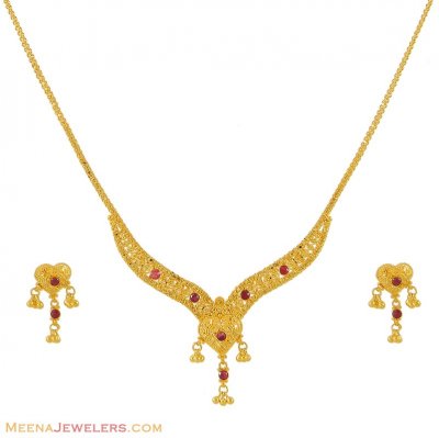 22K Gold Necklace Set ( Light Sets )