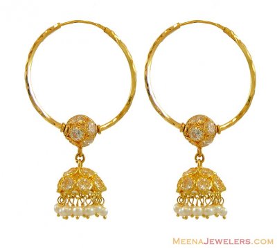 22Kt Gold Hoop Earrings ( Hoop Earrings )