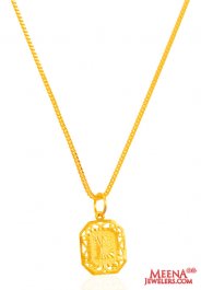 22K Gold Initial Pendant (Letter L) ( Initial Pendants )