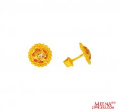 22 Kt Gold Earrings with Filigree  ( 22 Kt Gold Tops )